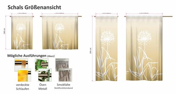 Allium 24 -  gold Vorhang in Wunschausführung mit goldenem Motiv